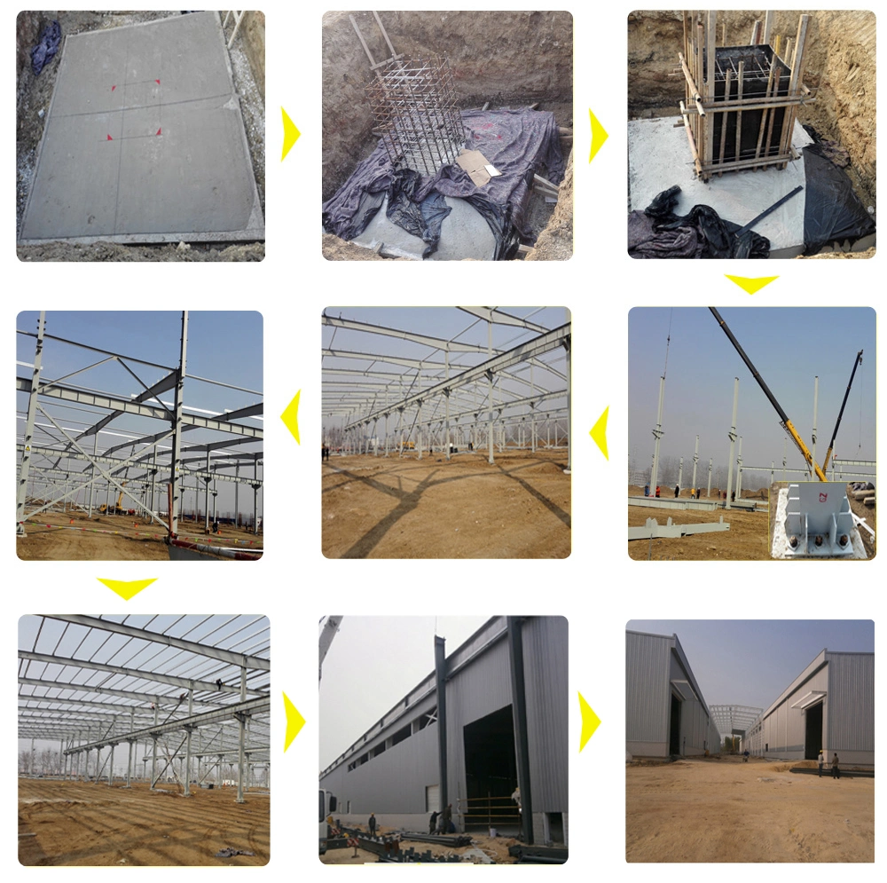 Q235 Laboratorio di struttura in acciaio magazzino di metalli prefabbricati certificato SGS 9